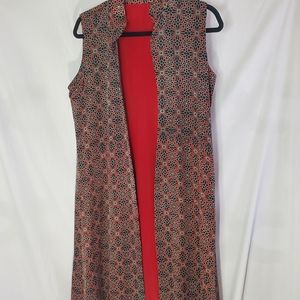 Sleeveless Floral Duster